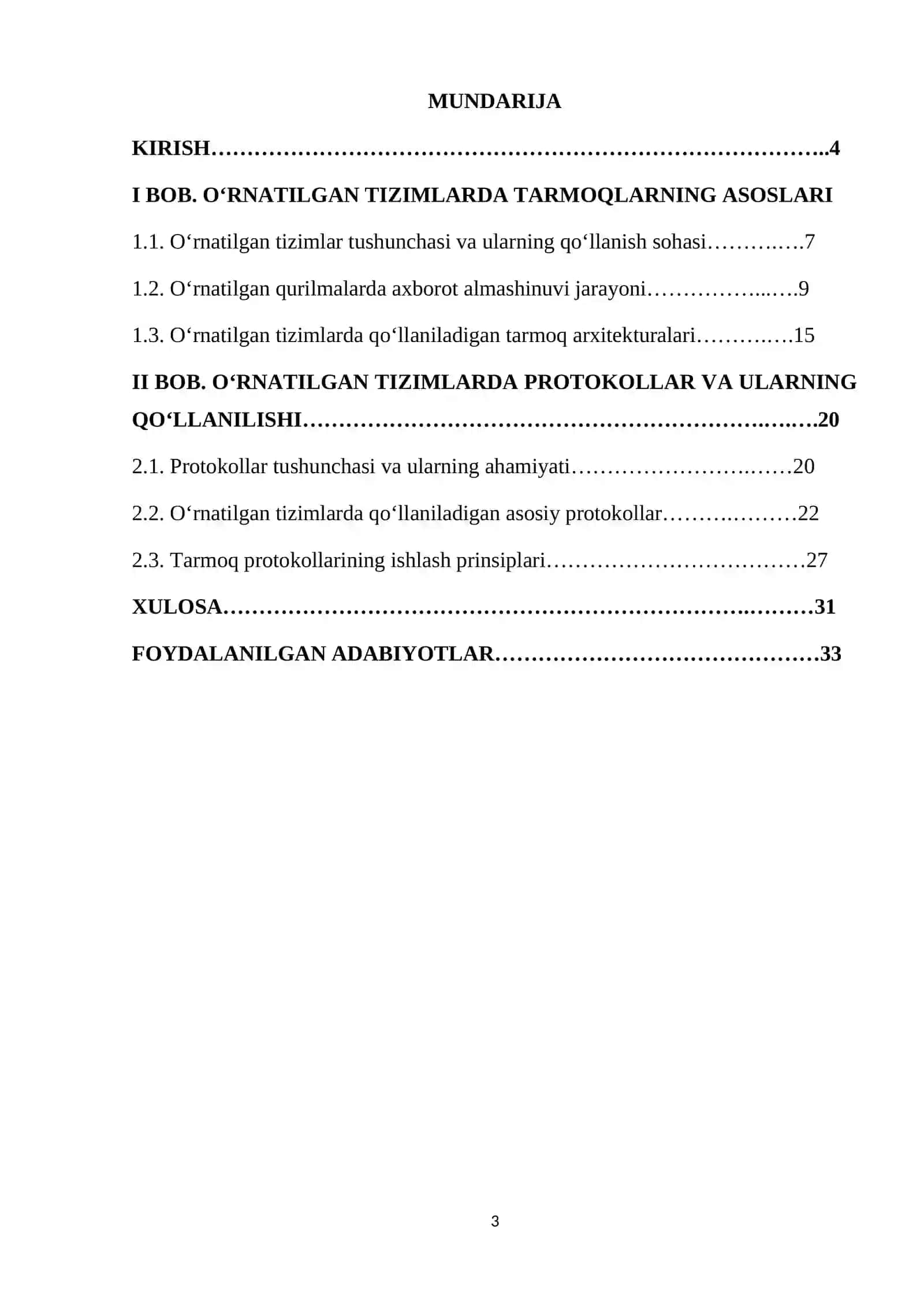 O‘rnatilgan tizimlarda tarmoqlar va protokollar 3