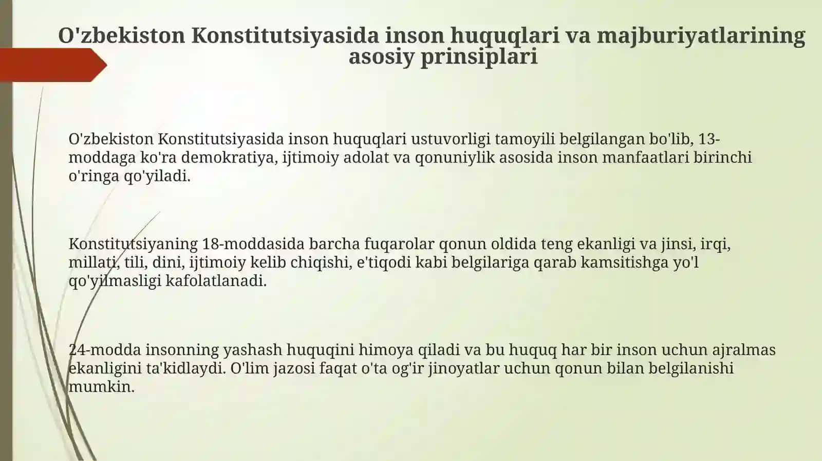 Oʻzbekiston Respublikasi Konstitutsiyasida inson huquqlari va burchlari 3