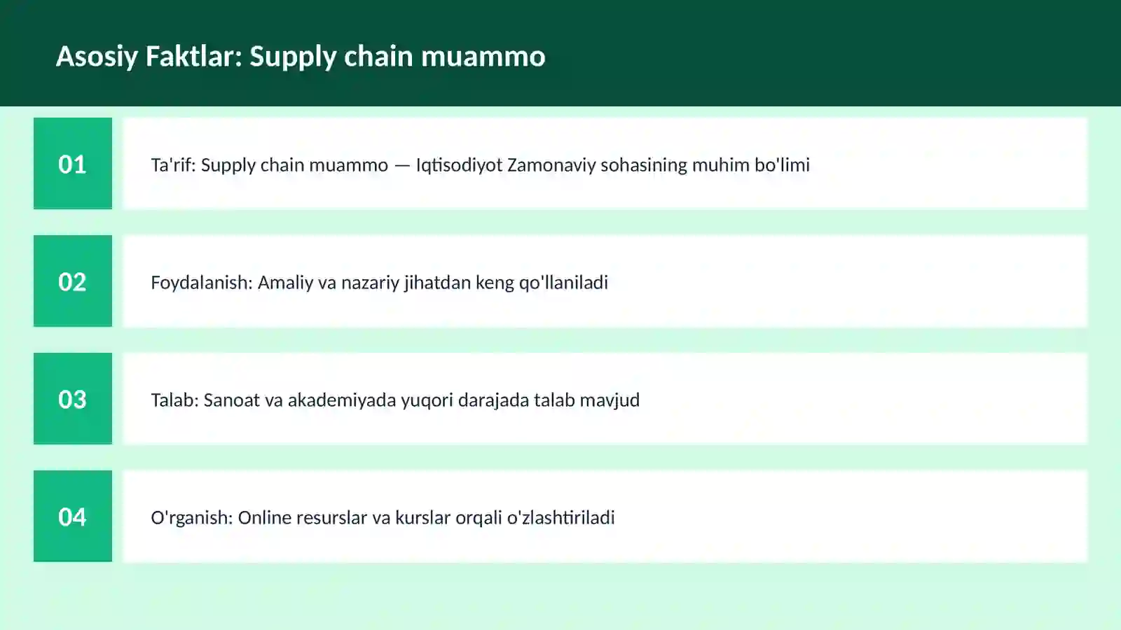 Supply chain muammo 3