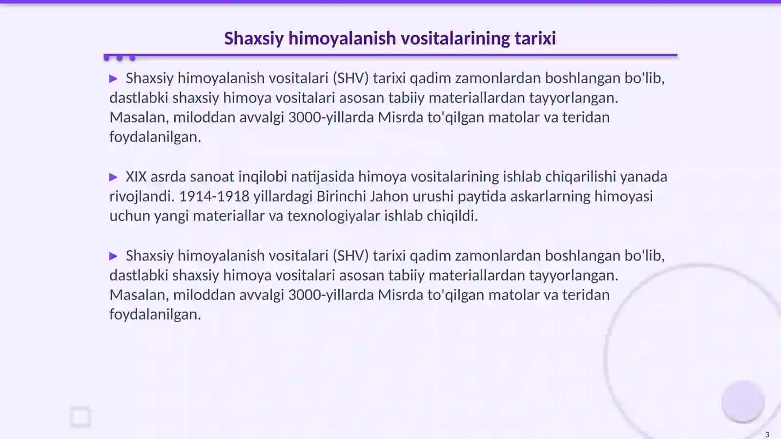Shaxsiy himoyalanish vositalari 3
