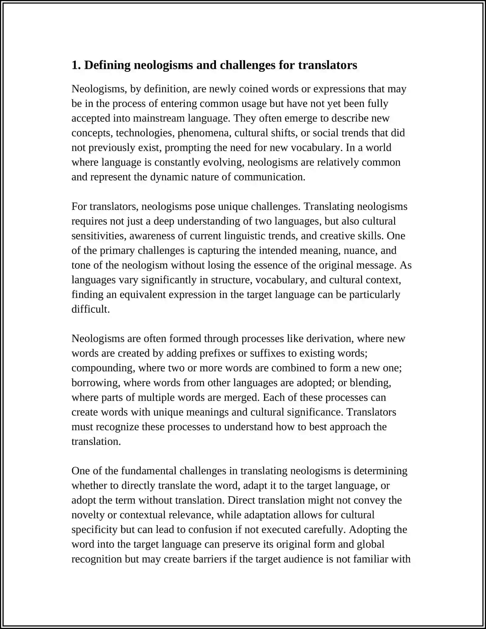 Theme: TRANSLATION OF NEOLOGISMS 3