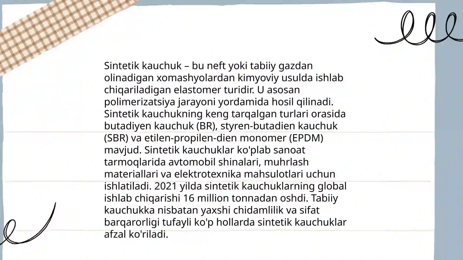 Sintetik kauchuk 3
