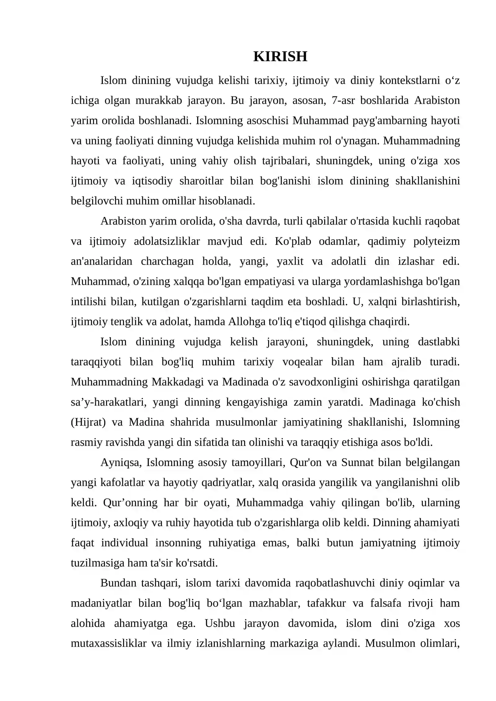 ISLOM DININING VUJUDGA KELISHI 3