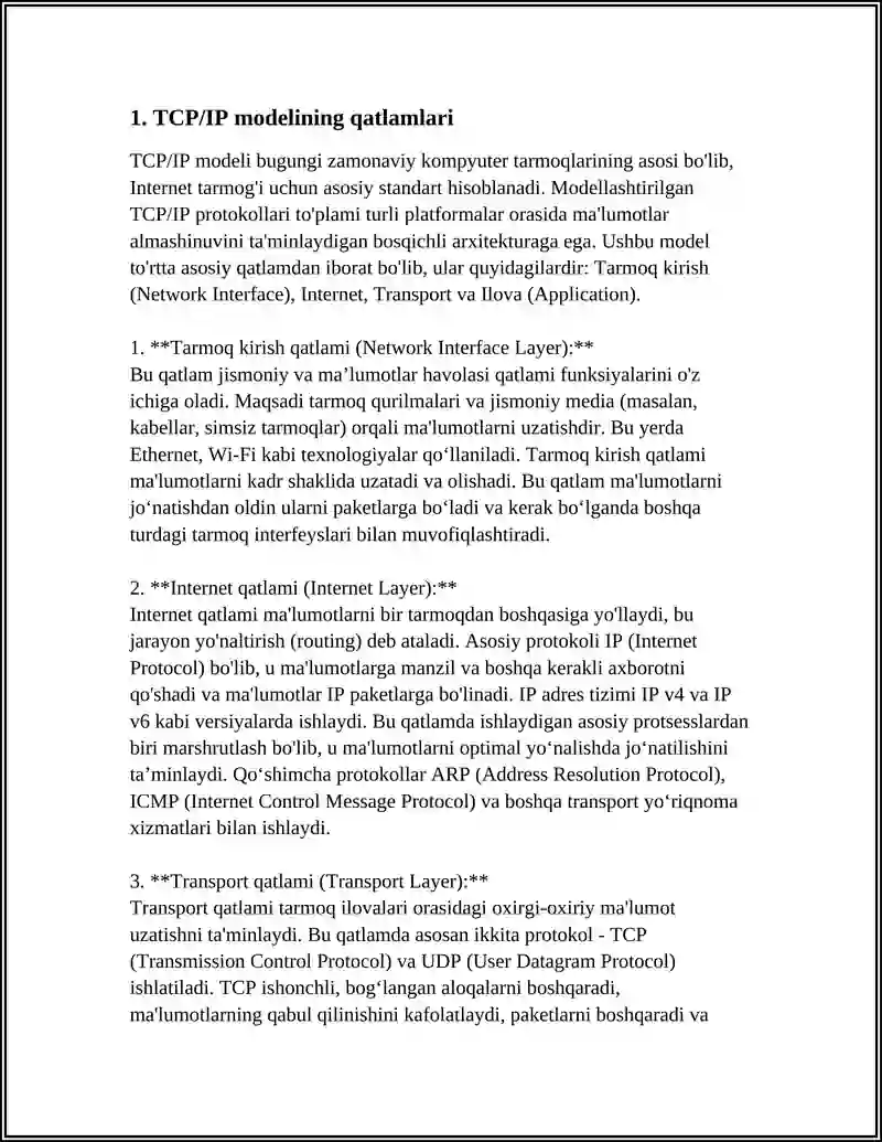 TCP/IP MODELI 3