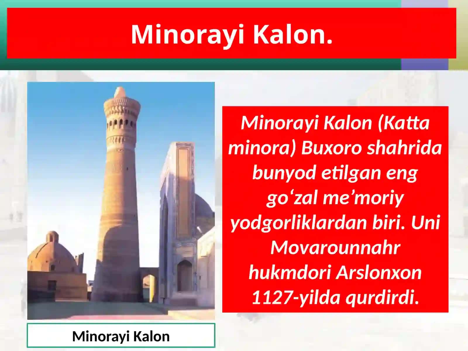 O‘zbekistonning tarixiy-me’moriy yodgorliklari 3