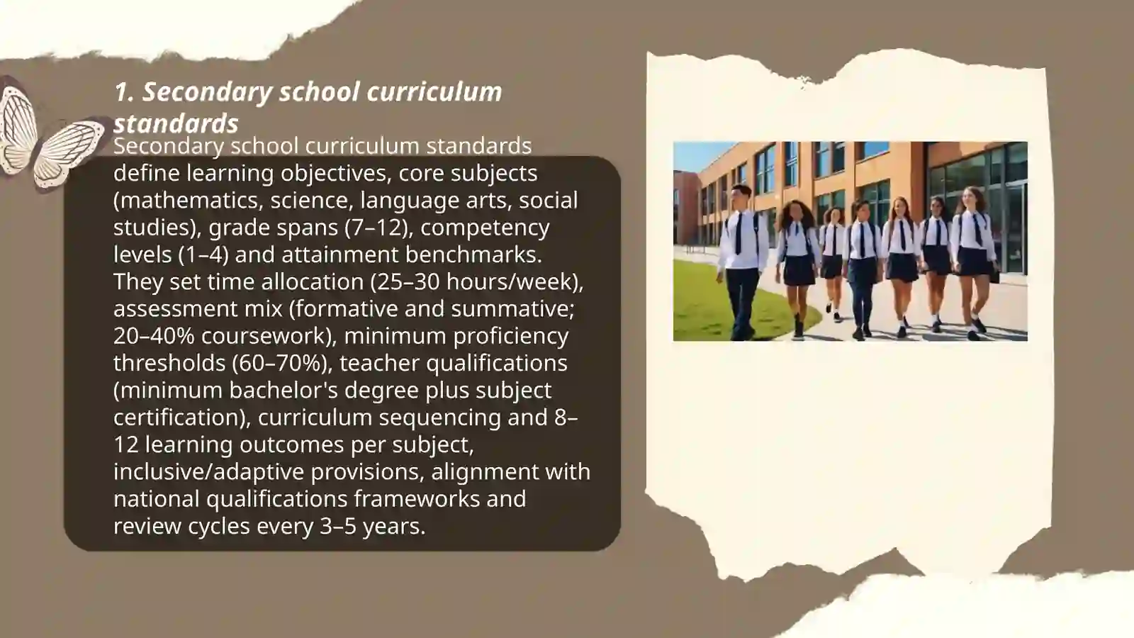 Secondary school curriculum standards 3