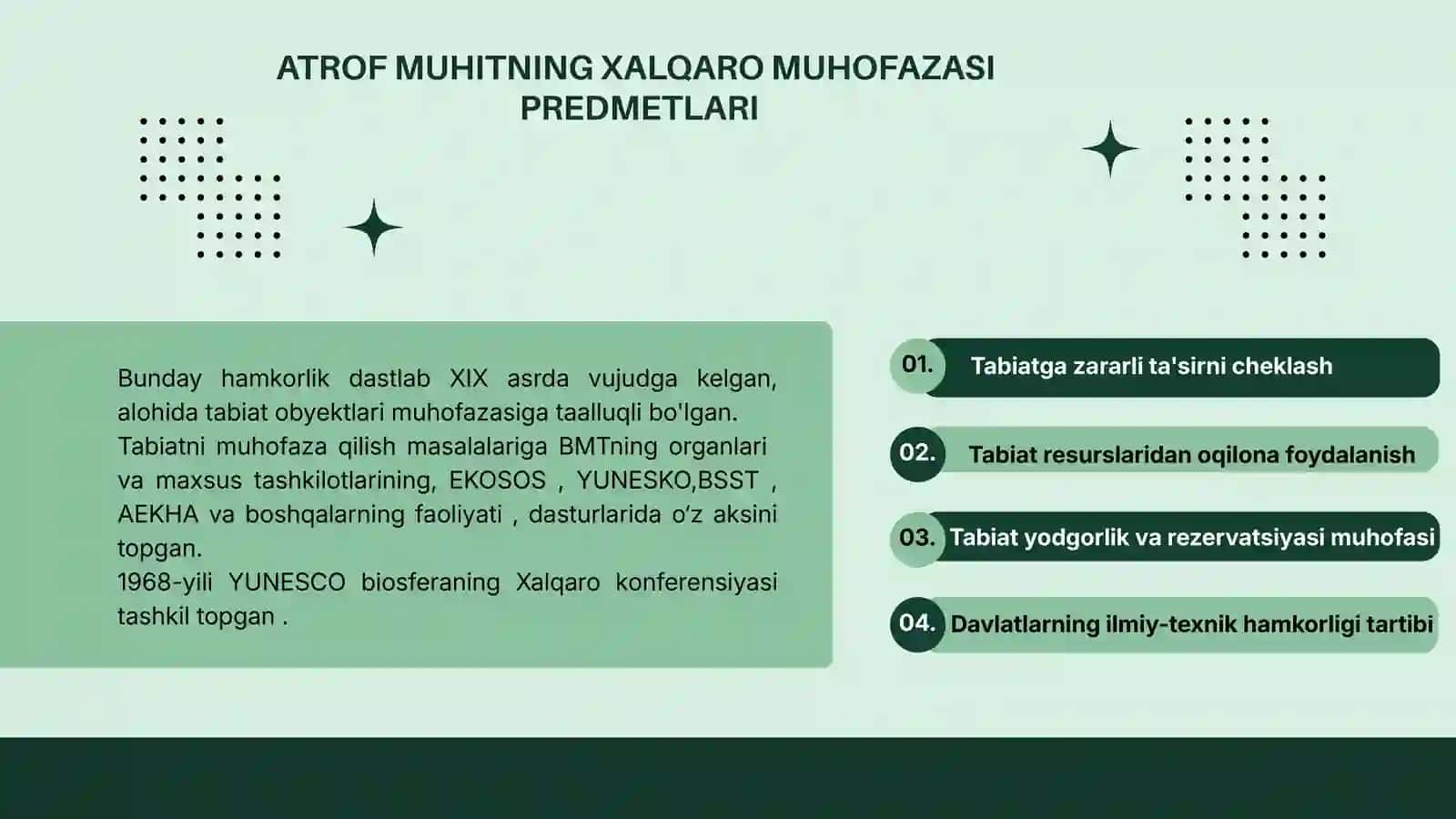 ATROF MUHITNI HIMOYA QILISHDA XALQARO HAMKORLIK 3