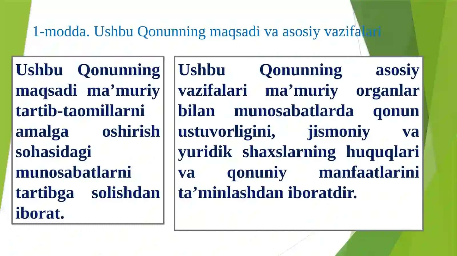 O‘zbekiston Respublikasining “ma’muriyat tartib-taomillar to‘g‘risida”gi qonuni 3
