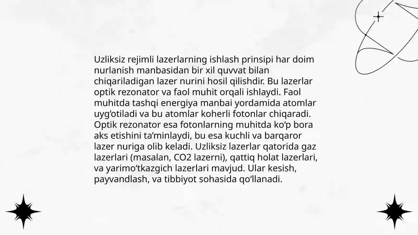 Uzliksiz va impulsli rejimli lazerlar 3