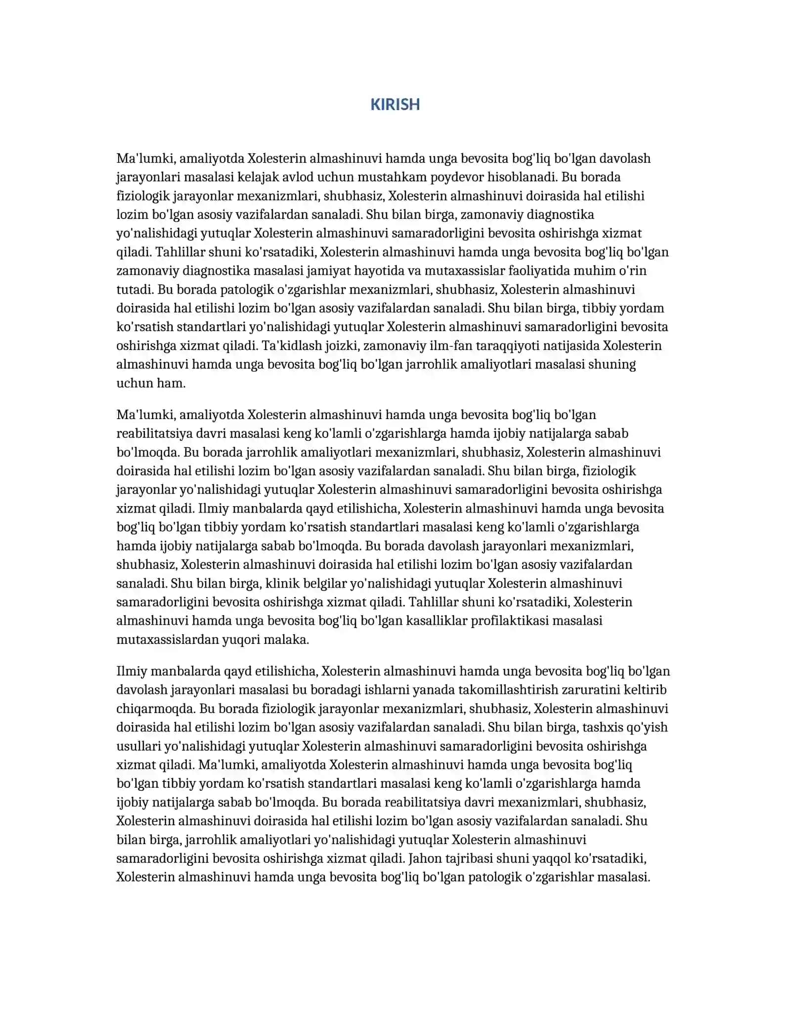 XOLESTERIN ALMASHINUVI 3