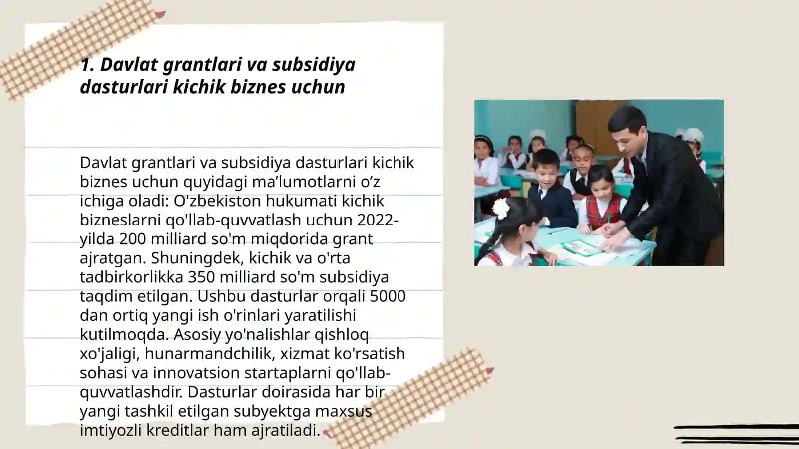 Kichik biznes va xususiy tadbirkorlikni rivojlantirishda davlat qoʻllab quvvatlash siyosatining ahamiyati 3