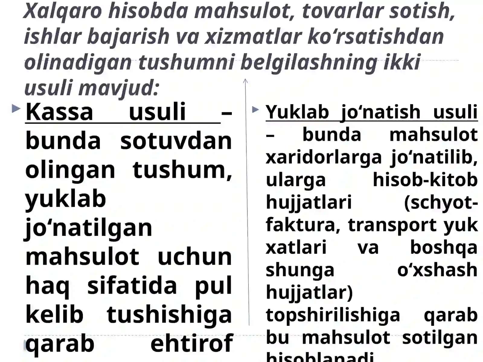Tayyor mahsulot(tovar,ish va xizmat)larni sotilishini hisobga olish 3