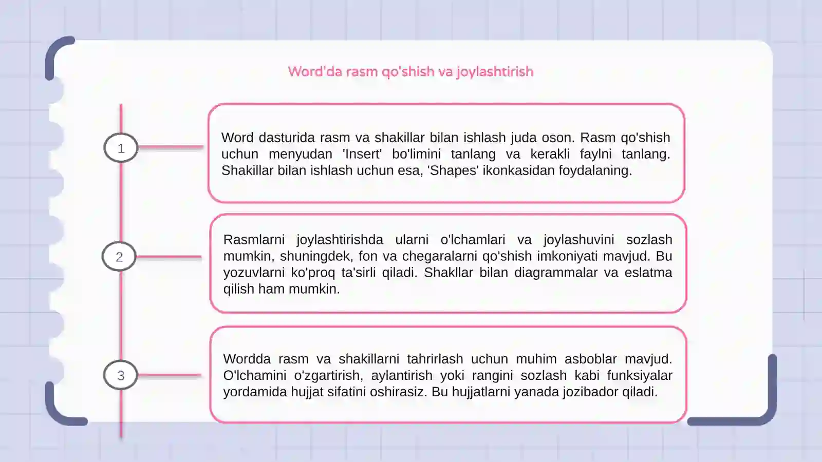Word'da rasm va shakilar bilan ishlash 3