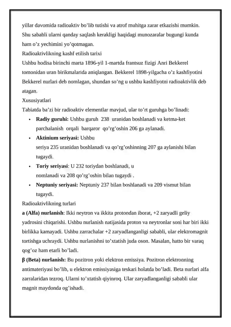RADIOAKTIV NURLAR HAQIDA TUSHUNCHA 3