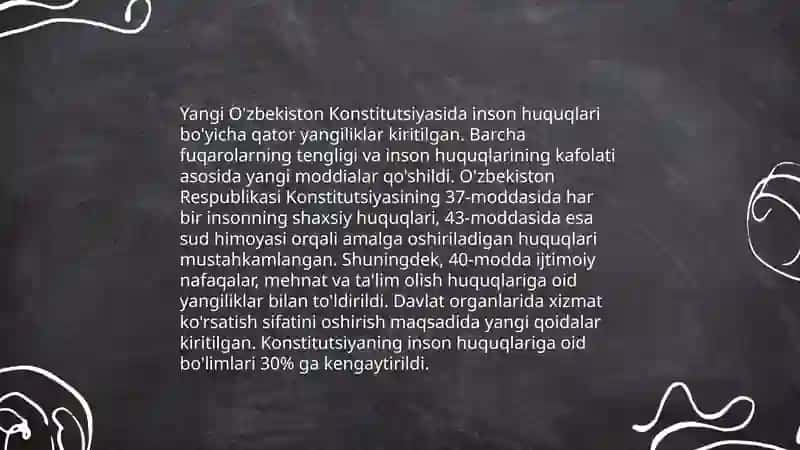 Yangi O'zbekistonda inson haq- huquqlari va erkinliklari kafolatining yaratilishi 3