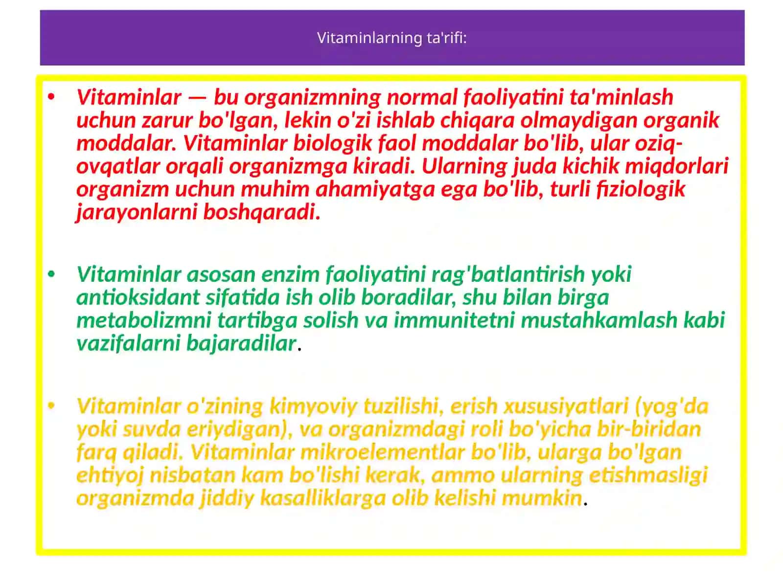 Vitaminlarning ta'rifi 3