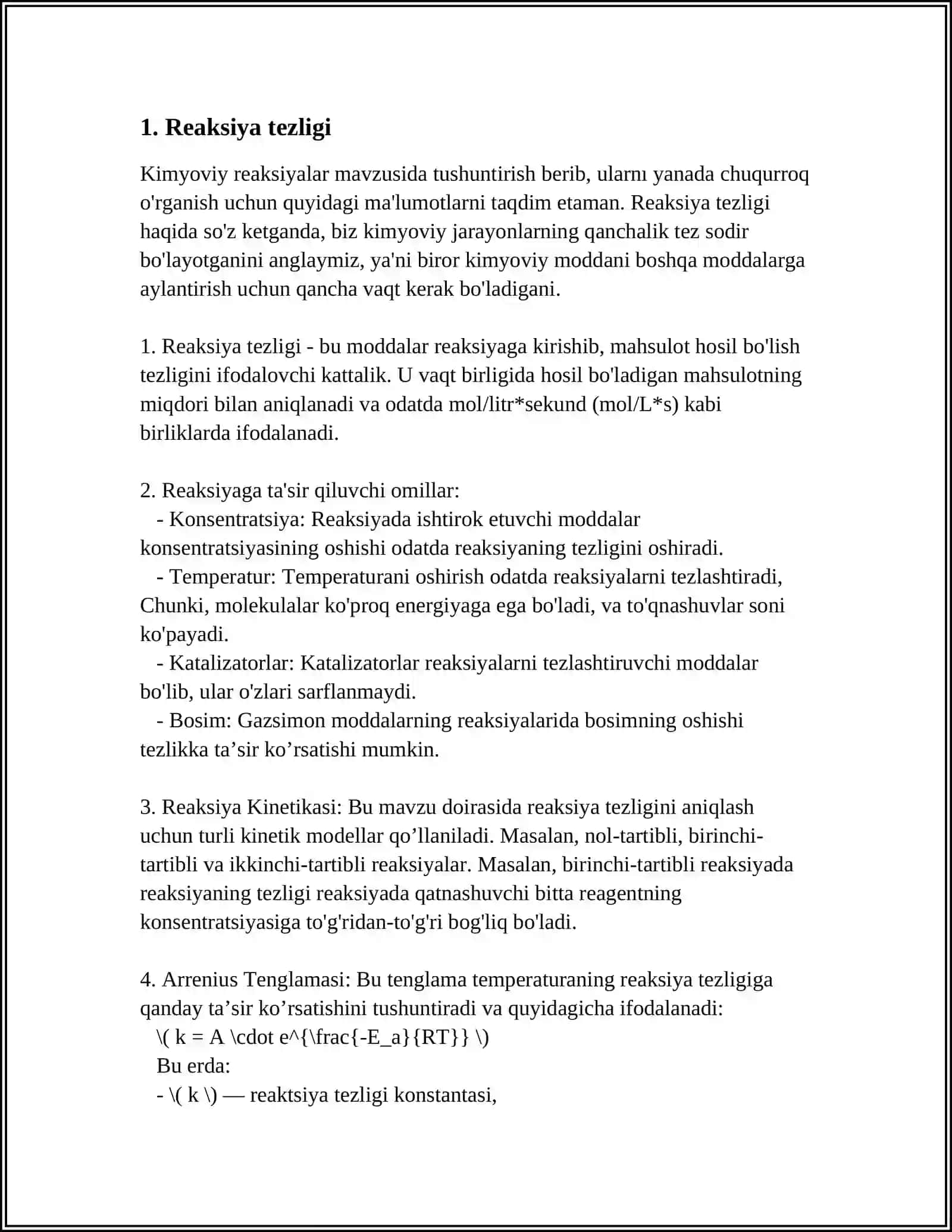 GIDROLIZ REAKSIYASI MUVOZANATIGA TAʼSIR ETUVCHI OMILLAR.ERUVCHANLIK KOʻPAYTMASI 3