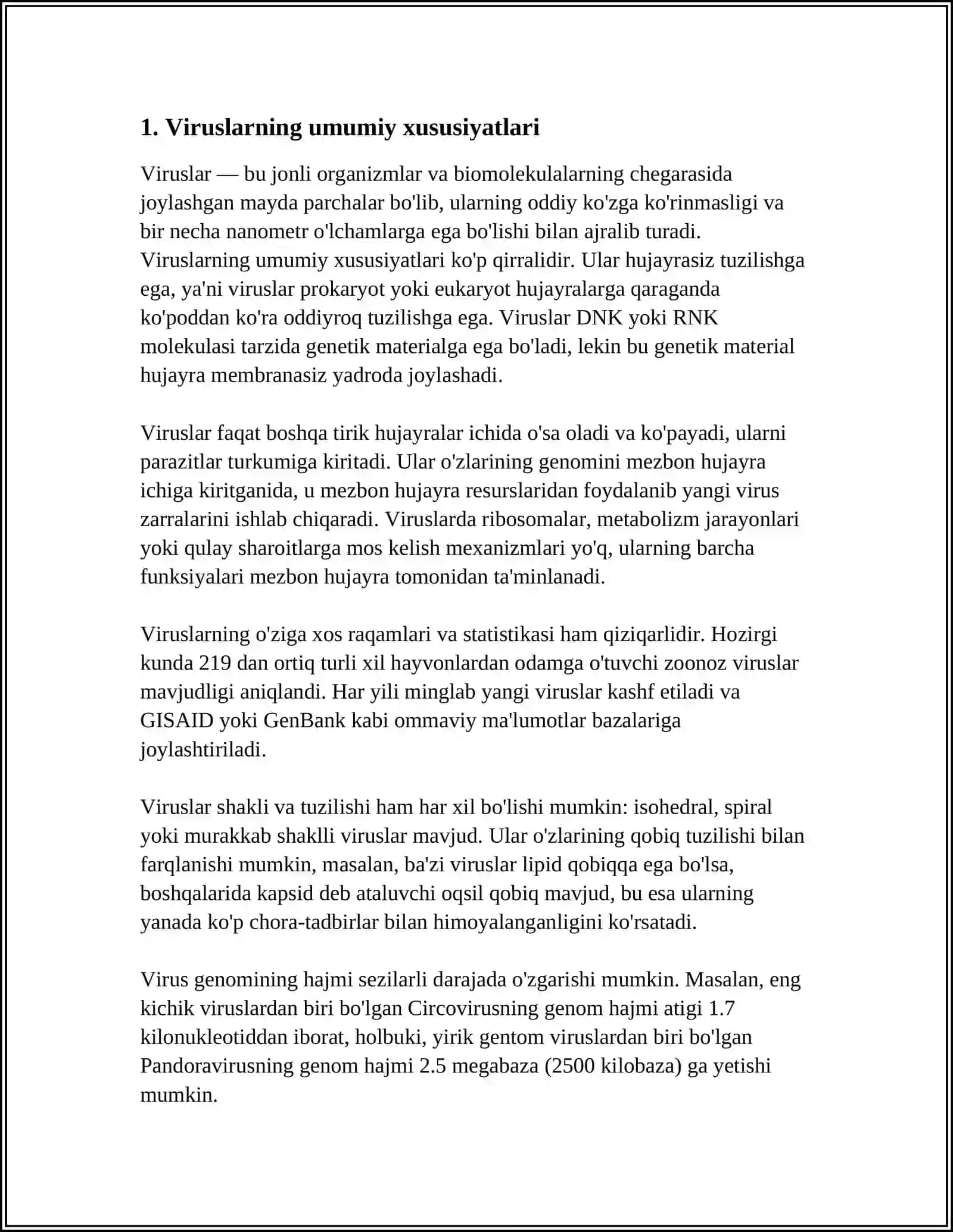 MIKROBIOLOGIYA VIRUSLAR TASNIFI ODAM HAYVON O'SIMLIK VIRUSLARI 3