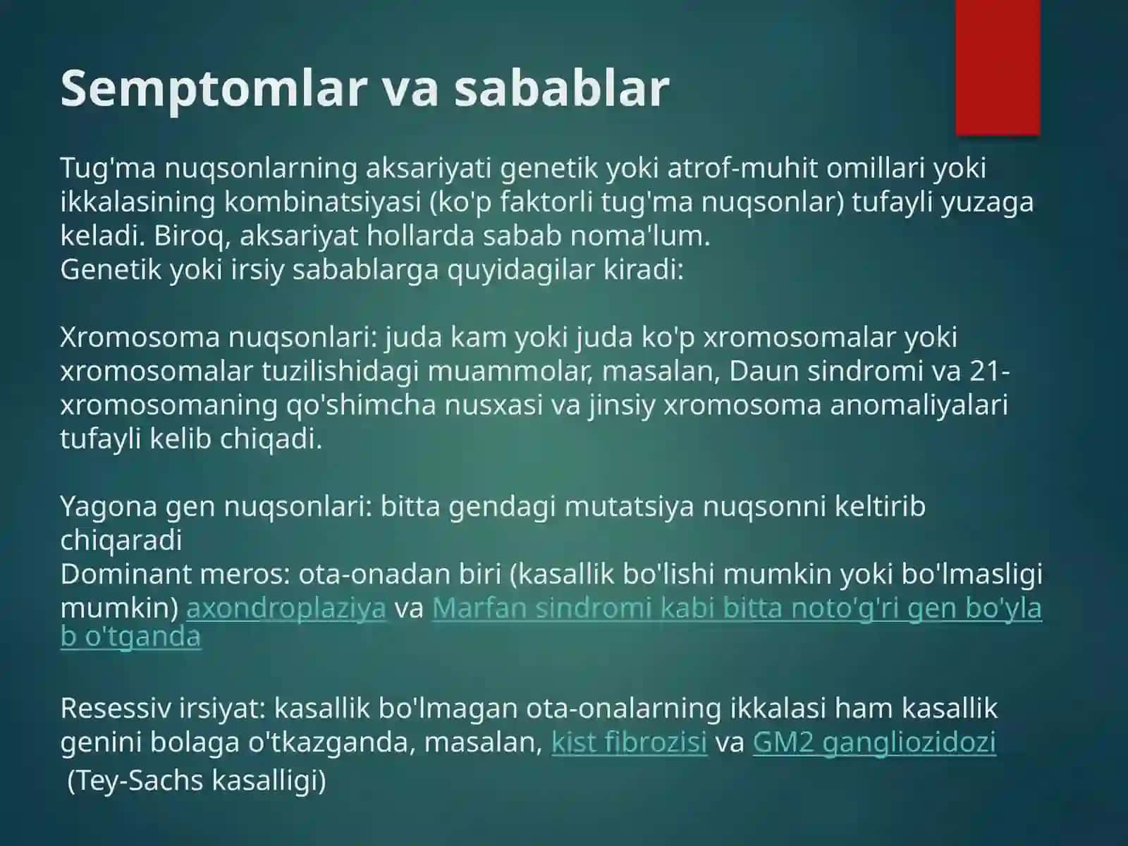 TUG’MA ANOMALIYALAR. CHALA TUG’ILGANLARDAGI BUZILISHLAR 306-GURUH 3