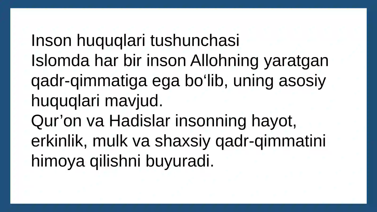 Islomda inson huquqlari himoyasi, ijtimoiy tenglik, adolat va tolerantlik 3