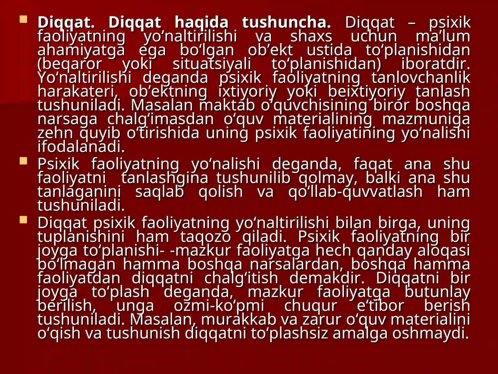 Diqqatning Xususiyatlari 3