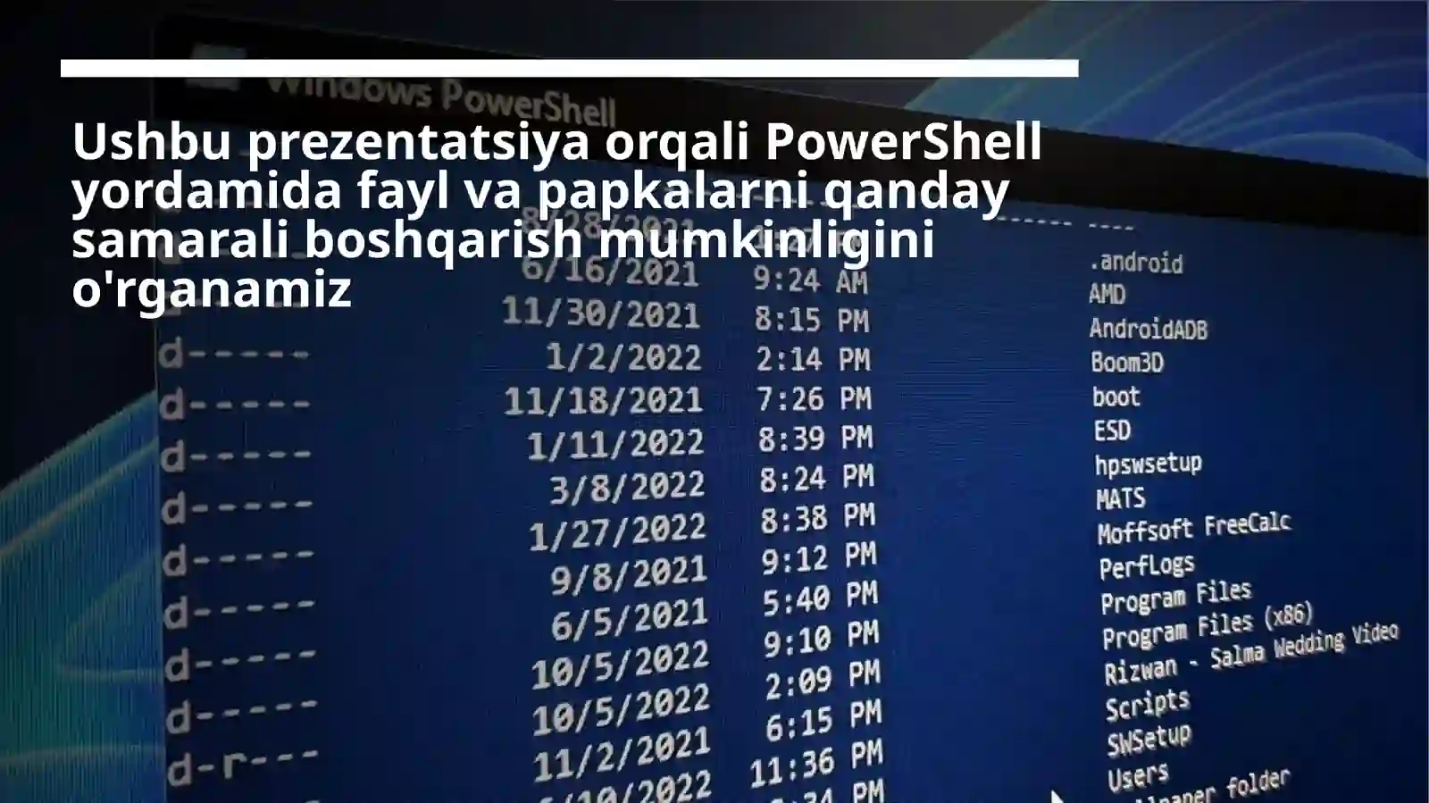 PowerShell yordamida fayl va papkalarni avtomatik yaratish va boshqarish. Mustaqil ish 3