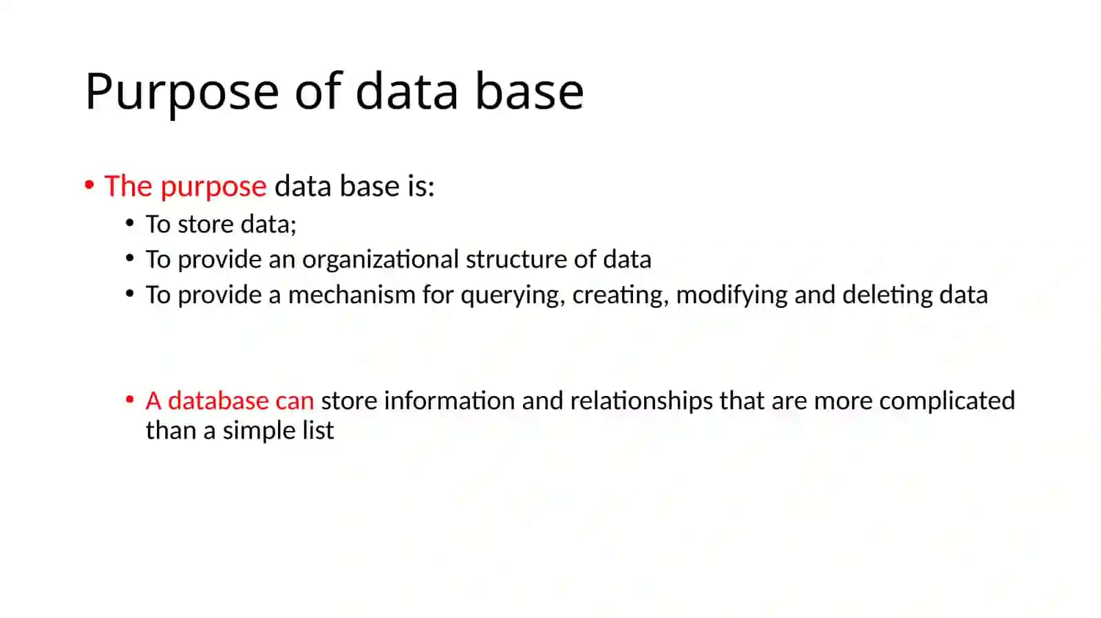 Introduction to DATABASE 3