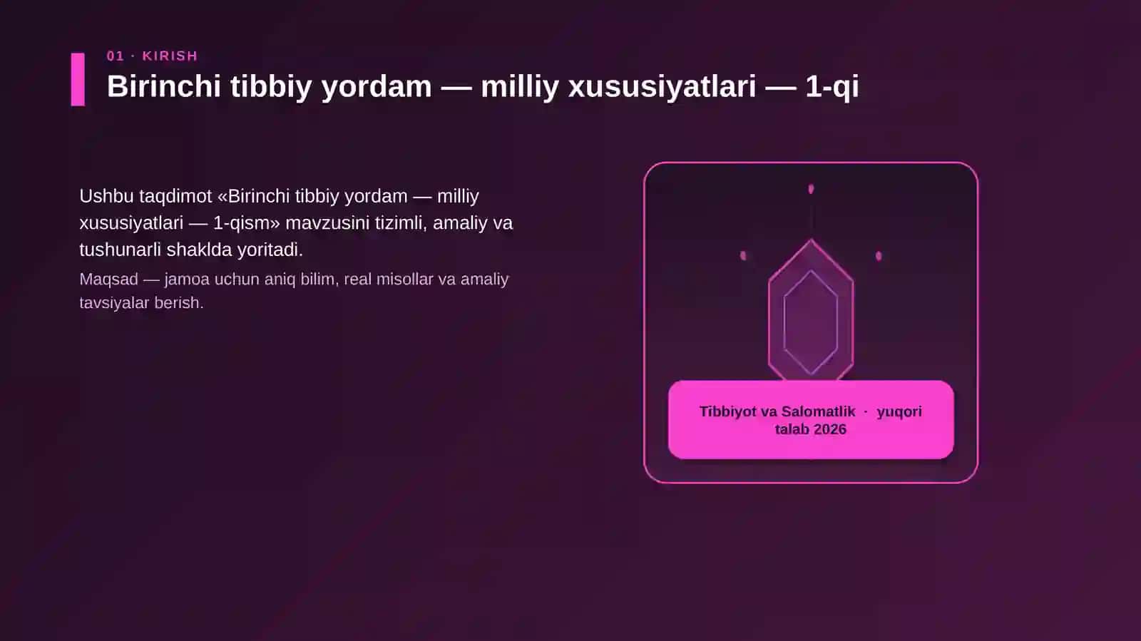 Birinchi tibbiy yordam — milliy xususiyatlari — 1-qism 3