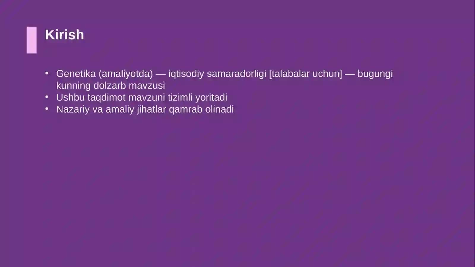 Genetika (amaliyotda) — iqtisodiy samaradorligi [talabalar uchun] 3