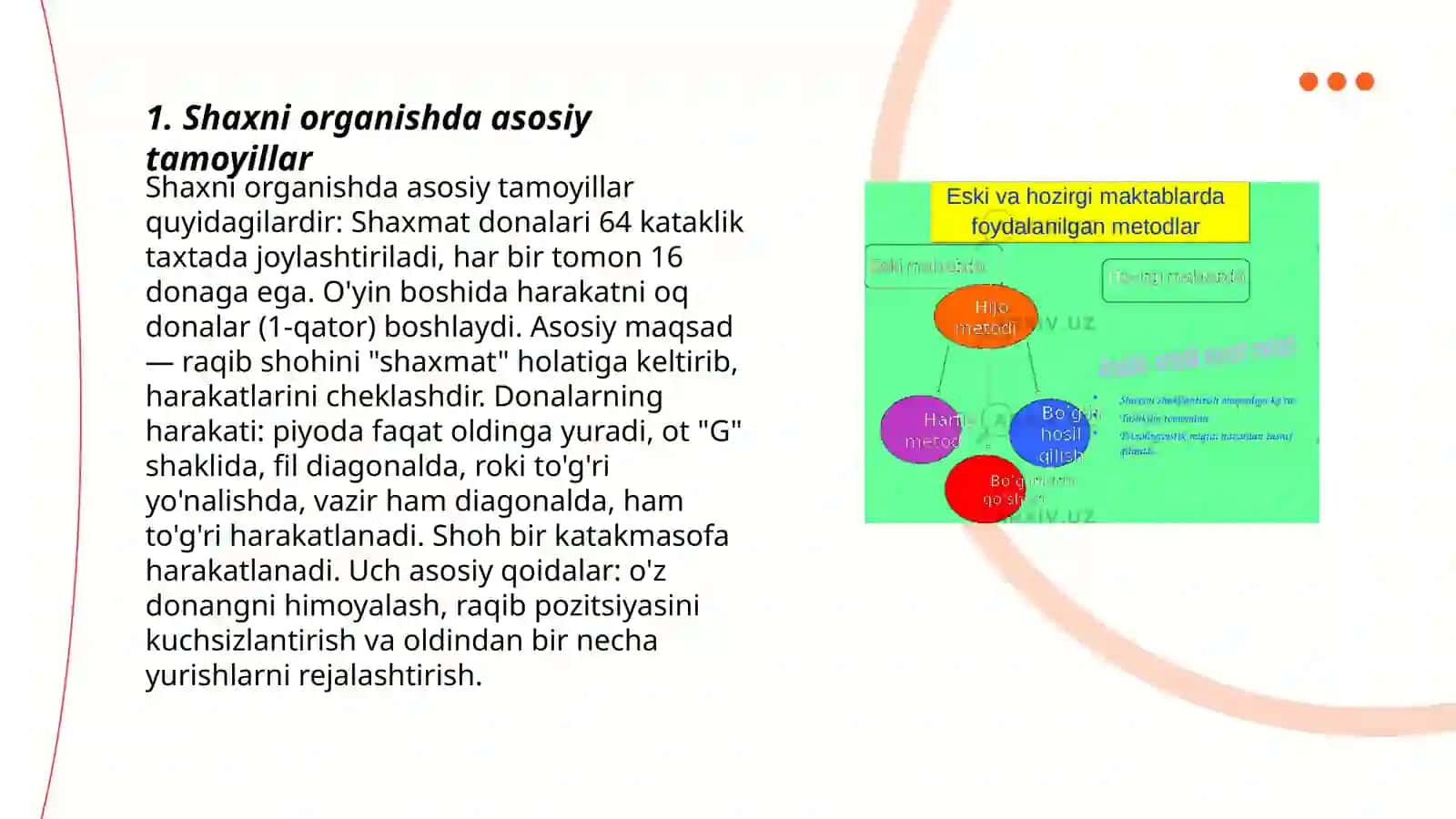 Shaxni organuvchi metodlar 3