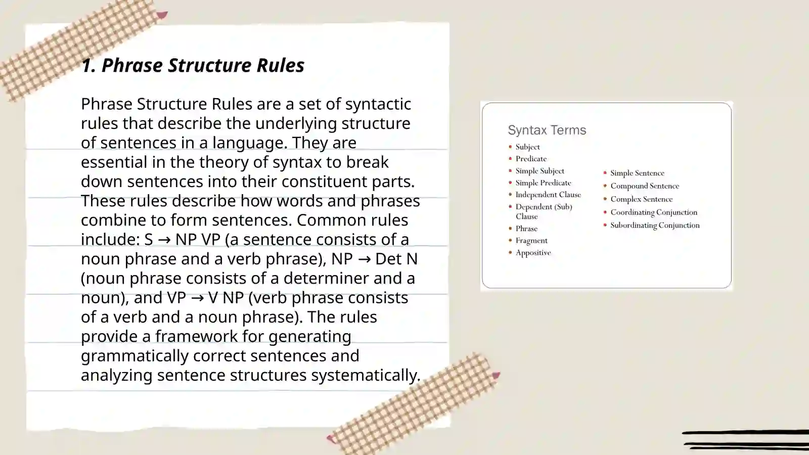 Phrase Structure Rules 3