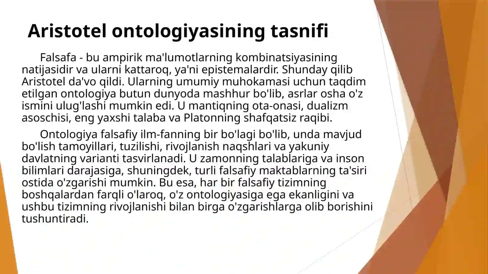Aristotel ontologiyasining tasnifi 3