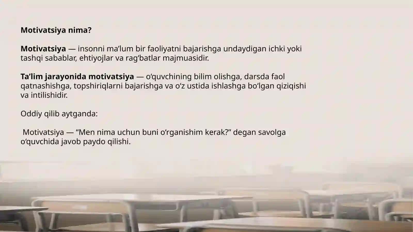 MOTIVATSIYANING O'RNI 3