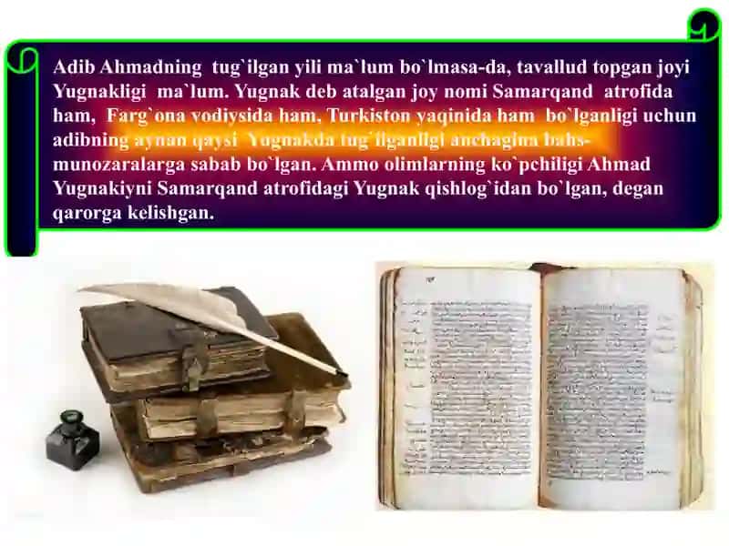 Ahmad Yugnakiy hayoti va ijodi. Ahmad Yugnakiyning "Hibat ul-haqoyiq" asarida didaktik qarashlar 3