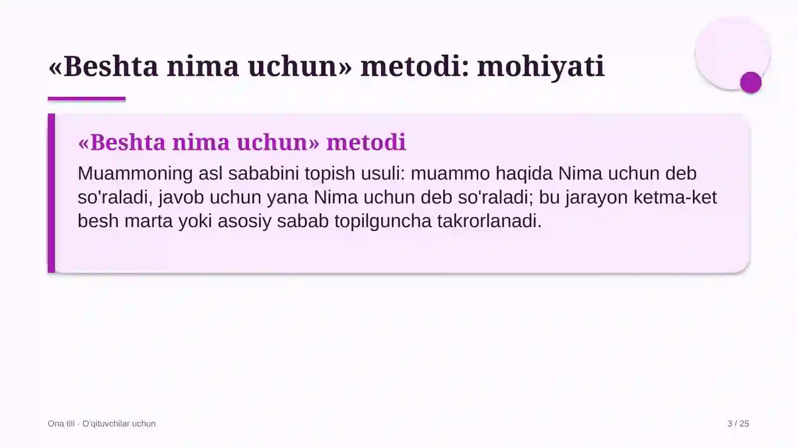 ona tili darslarida beshta nima uchun metodidan foydalanish 9733 3