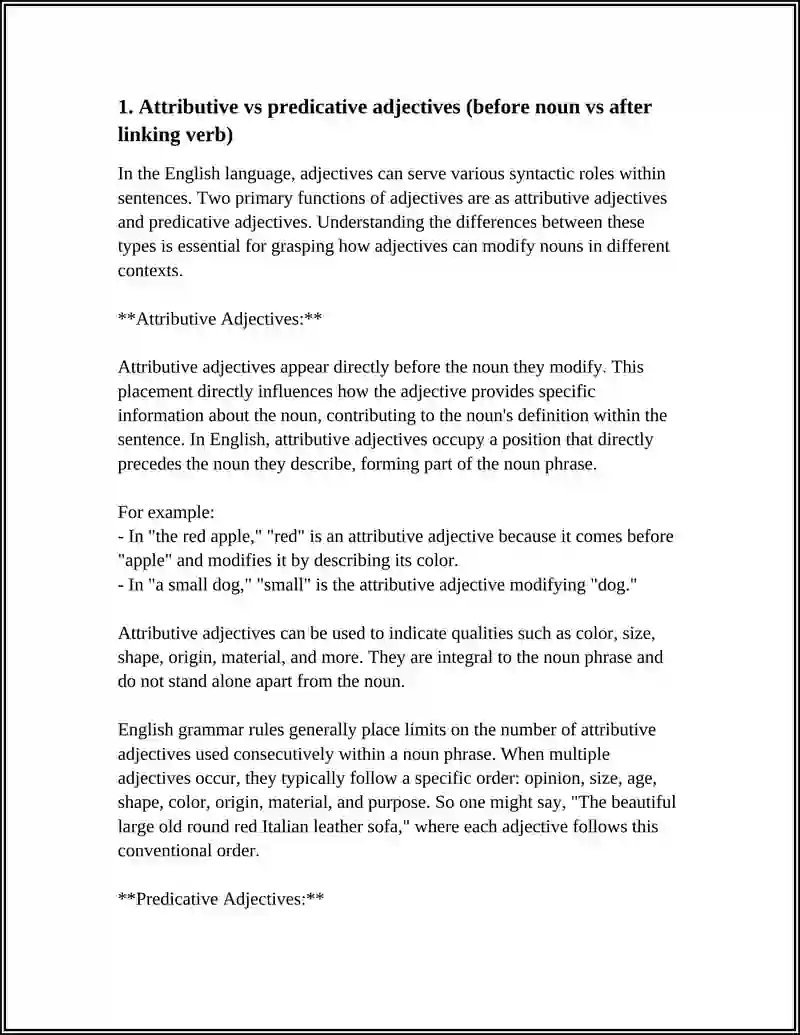 ADJECTIVE AND THEIR POSITION 3