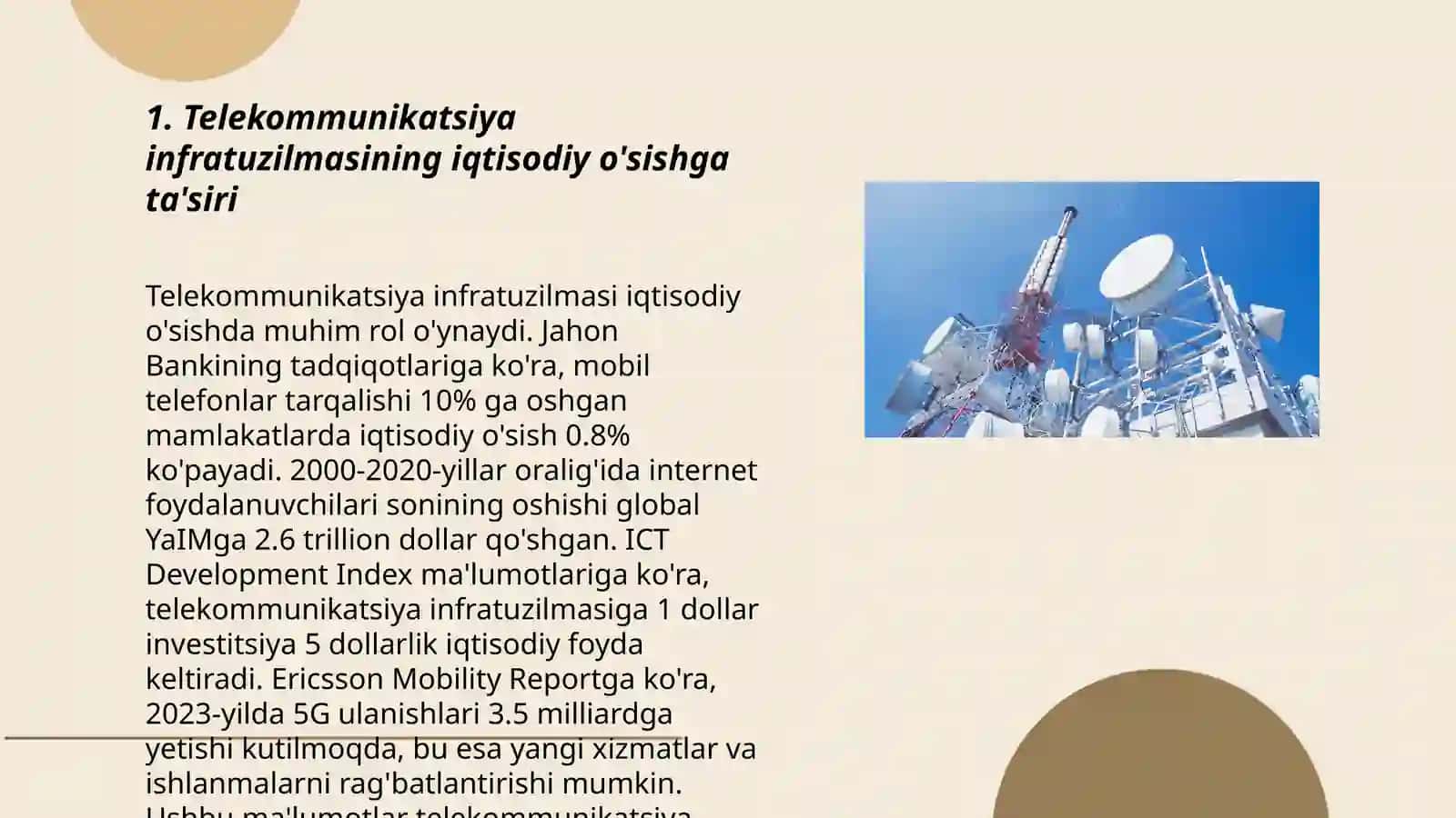 Telekommunikatsiya infratuzilmasining iqtisodiyotga ta'siri 3