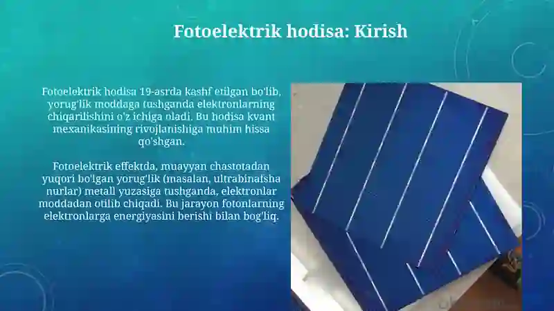 Fotoelektrik hodisalar va ularning fizik asoslari 3