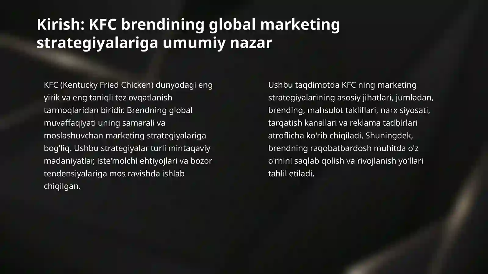 KFC brendining marketing strategiyalari 3