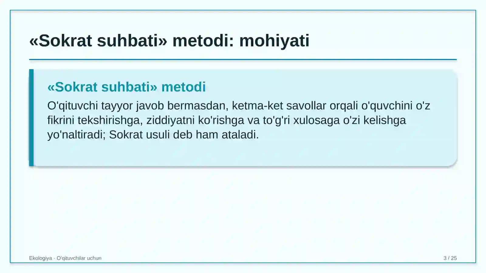 ekologiya darslarida sokrat suhbati metodidan foydalanish 6702 3