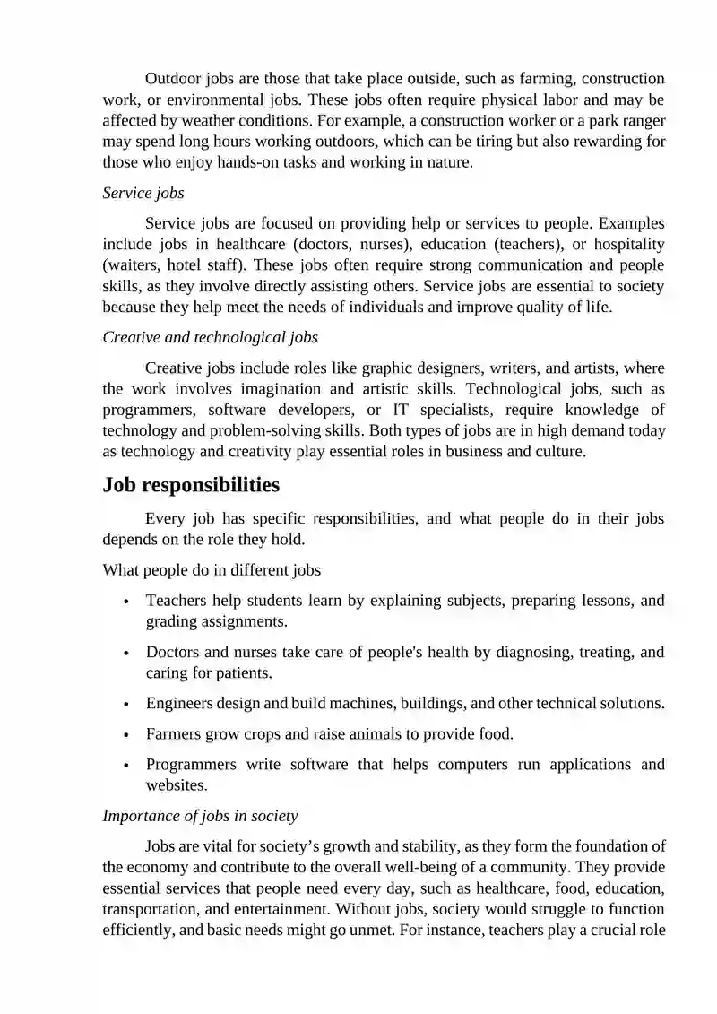 Self study work, Jobs 3