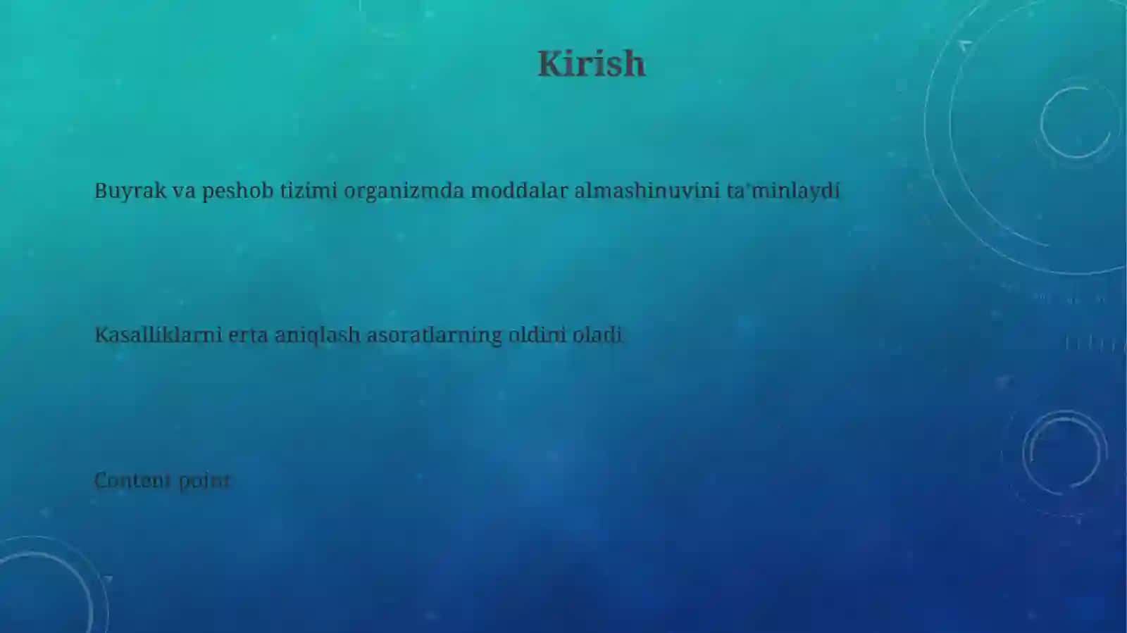 Buyrak va peshob ajratish tizimi bilan kasallangan bemorlarni tekshirish 3