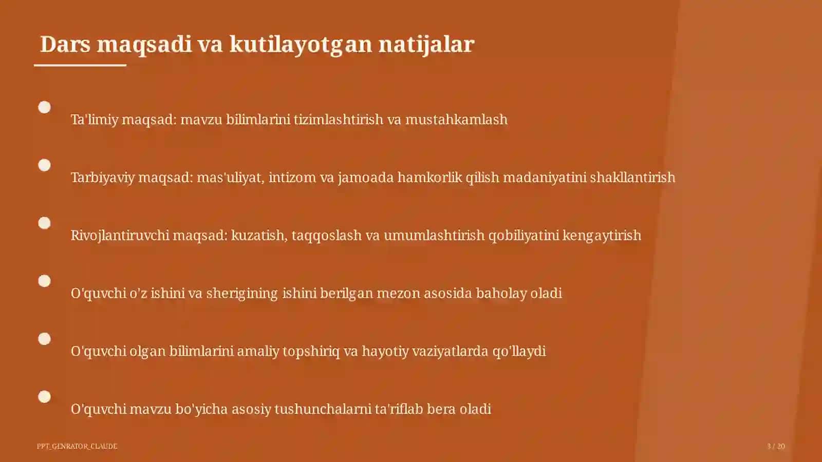 Dars rejasi 4
