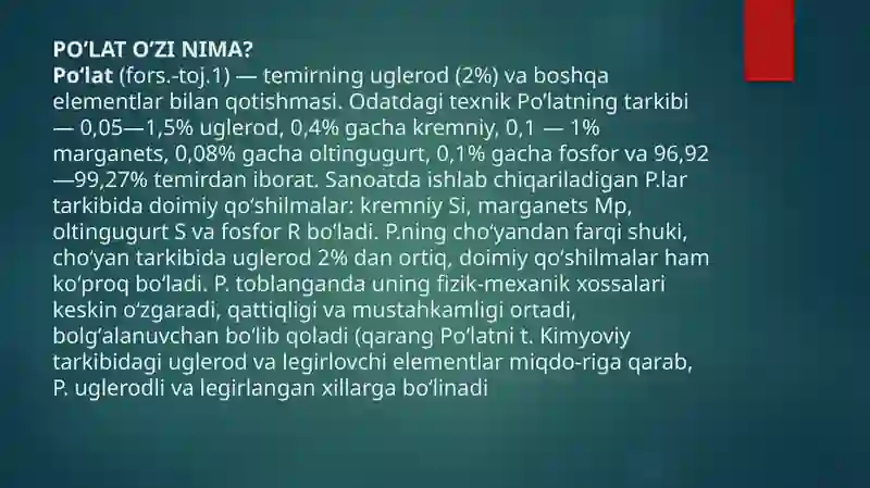 Po'lat tarkibi 3