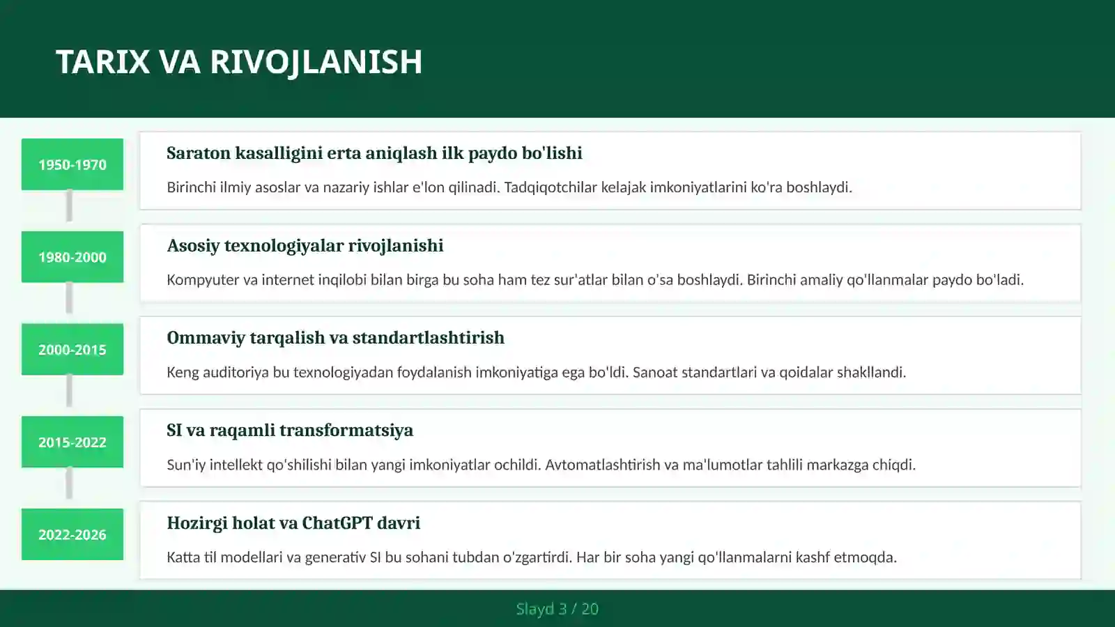 Saraton kasalligini erta aniqlash 3