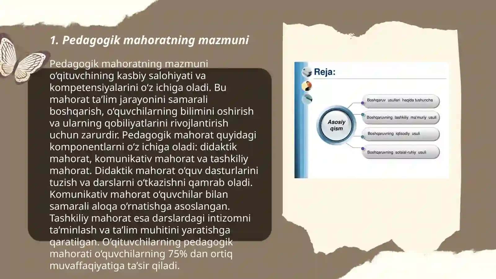 Pedagogik mahorat fani haqida tushuncha. Fanning asosiy vazifalari va tarkibiy qismlari 3