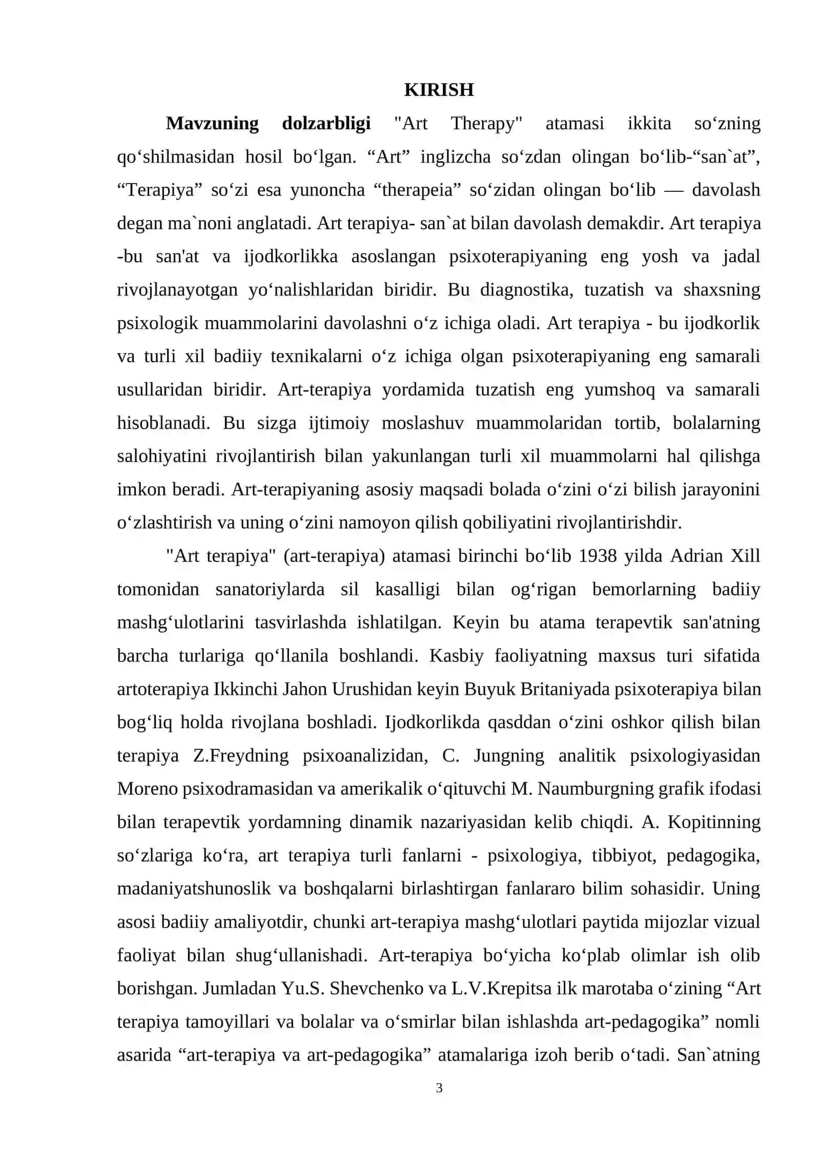MAKTABGACHA VA BOSHLANG‘ICH MAKTAB YOSHIDAGI BOLALARDA QO‘RQUV VA TASHVISHLARNI TUZATISH UCHUN ART TERAPIYA 3