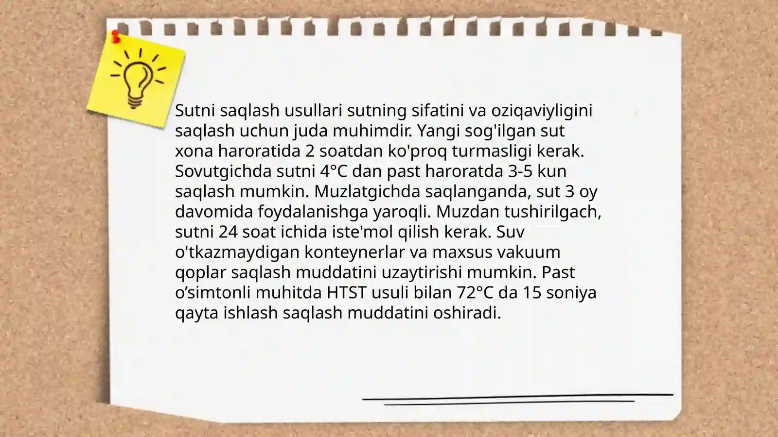 Sut va sut maxsulotlarini saqlash va qayta ishlashdan soʻng tahlil qilish 3