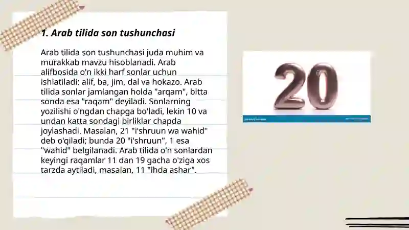 Arab tilida son va uning mohiyati 3