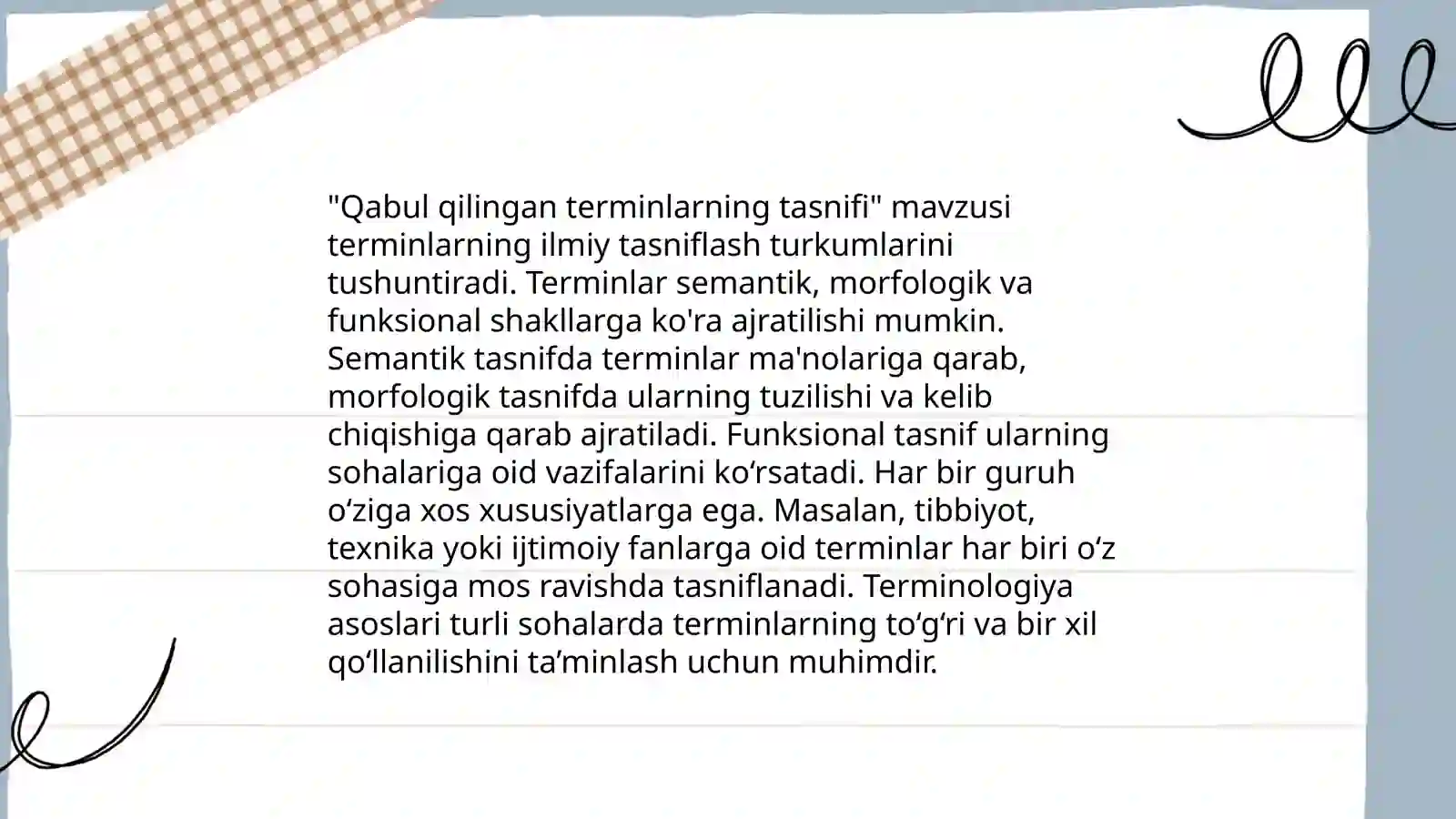 Qabul qilingan terminlarning tasnifi 3